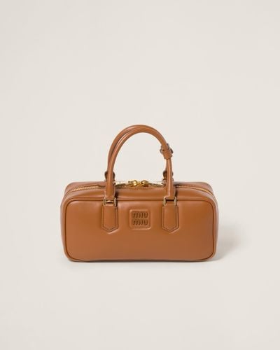 Miu Miu Arcadie Leather Bag - Brown