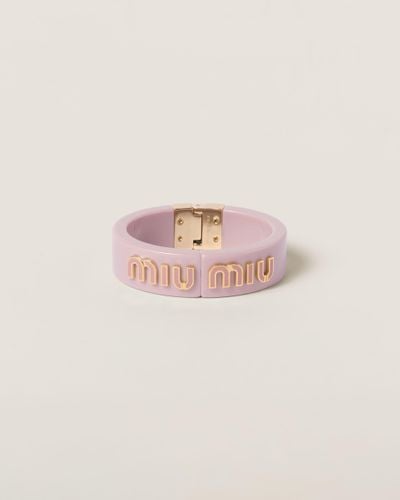 Miu Miu Plexiglas And Metal Bracelet - Pink