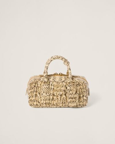 Miu Miu Arcadie Ayers Snakeskin Bag - Metallic