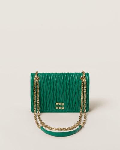 Miu Miu Matelassé Nappa Leather Mini-bag - Green
