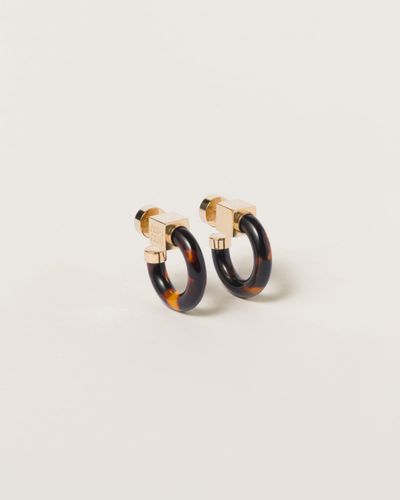 Miu Miu Plexiglas And Metal Earrings - Multicolour