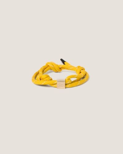 Miu Miu Cord And Nylon Bracelet - Metallic