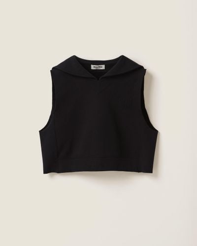 Miu Miu Cotton Fleece Sweatshirt - Black