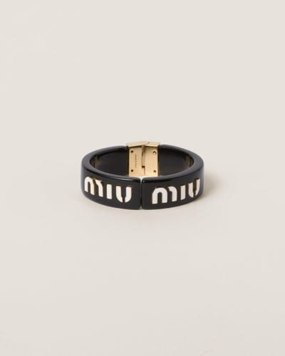Miu Miu Plexiglas And Metal Bracelet - Black