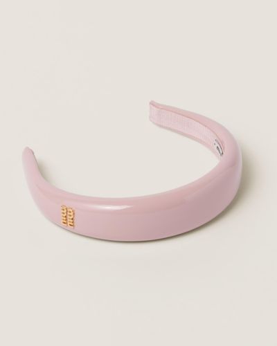 Miu Miu Patent Leather Headband - Pink