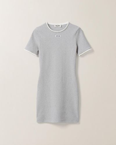 Miu Miu Cotton Mini-dress - Gray