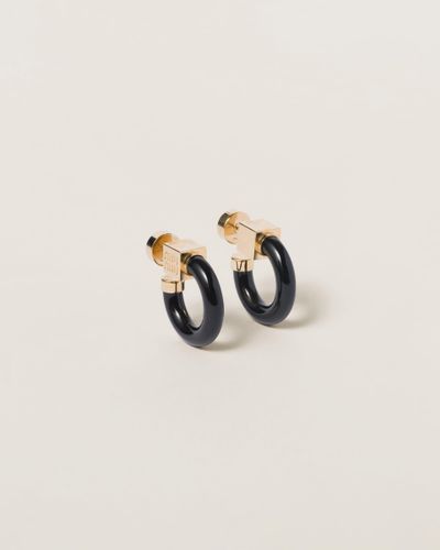 Miu Miu Plexiglas And Metal Earrings - Multicolor