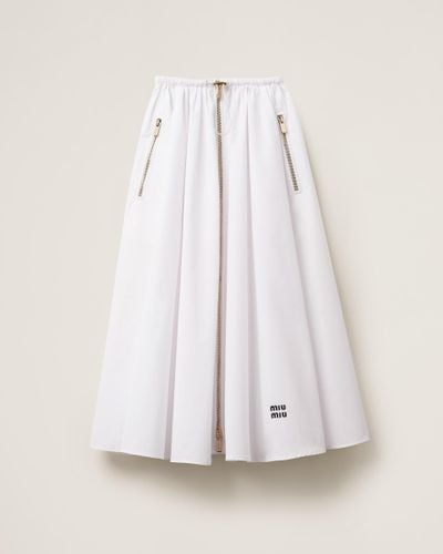 Miu Miu Long Poplin Skirt - White