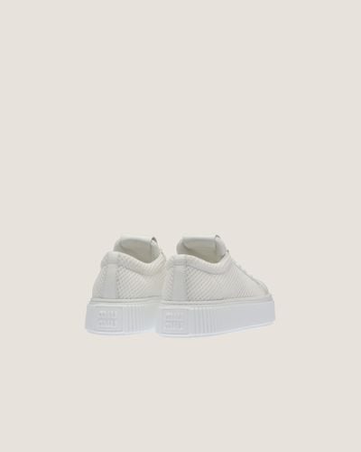 Miu Miu Mesh Flatform Sneakers - White