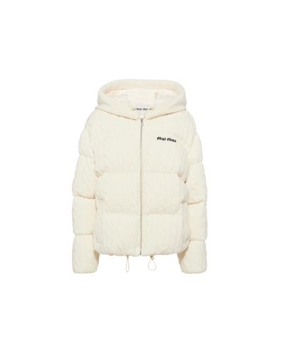 Miu Miu Padded Cashmere And Wool Down Jacket - White