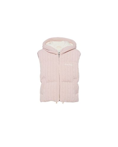 Miu Miu Padded Cashmere Wool Down Vest - Pink