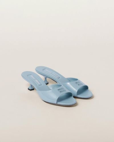 Miu Miu Patent Leather Sandals - Blue