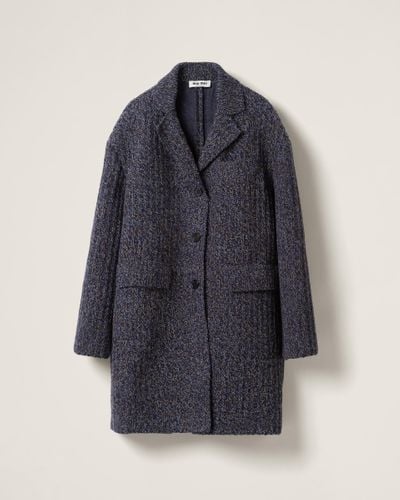 Miu Miu Wool And Cotton Coat - Blue