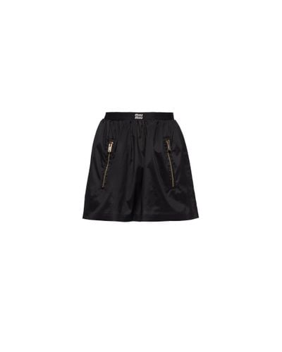 Miu Miu Technical Silk Miniskirt - Black
