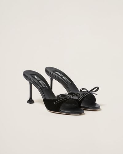 Miu Miu Velvet Sandals - Black