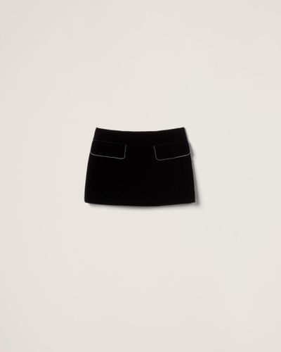 Miu Miu Velvet Miniskirt - Black