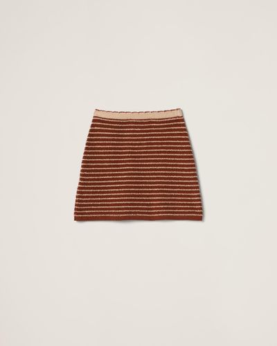 Miu Miu Cotton Bouclé Mini-Skirt - Brown