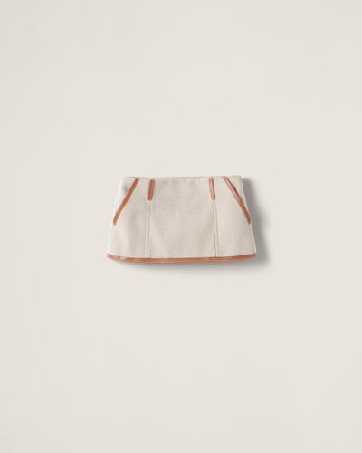 Miu Miu Canvas Miniskirt - Natural