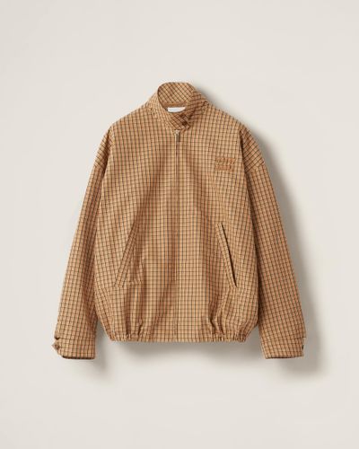 Miu Miu Checked Canvas Blouson Jacket - Natural