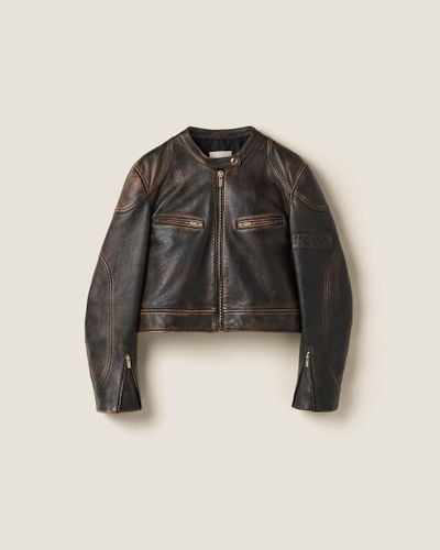Miu Miu Nappa Leather Jacket - Black