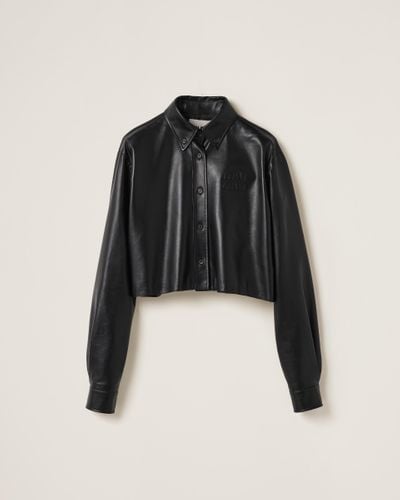 Miu Miu Nappa Leather Shirt - Black