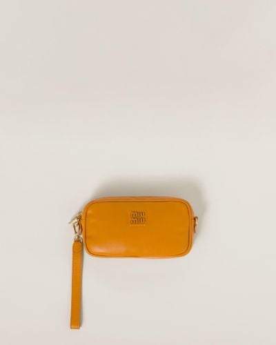 Miu Miu Leather Pouch - Orange