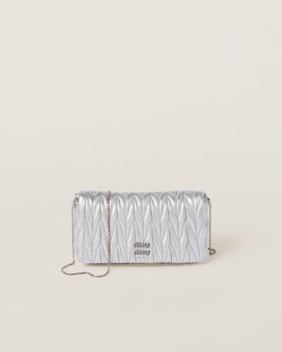 Miu Miu Matelassé Nappa Leather Mini-Bag - White