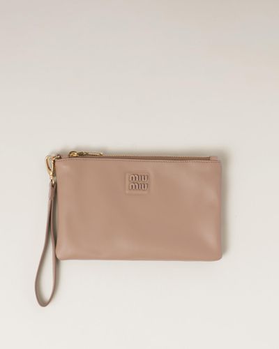 Miu Miu Leather Pouch - Natural