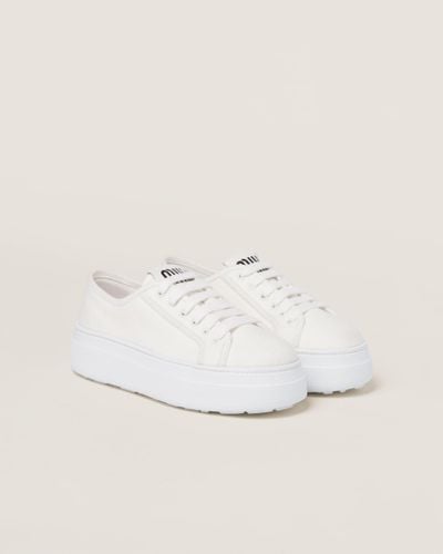 Miu Miu Denim Sneakers - White