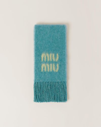 Miu Miu Wool And Mohair Scarf - Blue