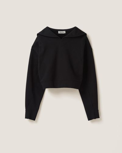 Miu Miu Cotton Fleece Sweatshirt - Black