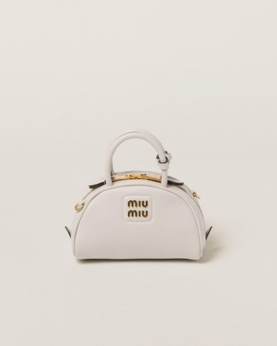 Miu Miu Leather Top-Handle Bag - Natural
