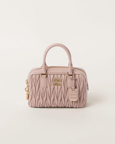 Miu Miu Arcadie Matelassé Nappa Leather Bag - Pink