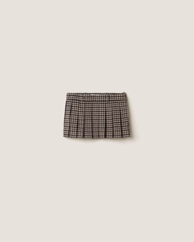 Miu Miu Houndstooth Check Skirt - Gray