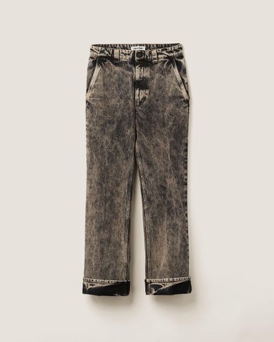 Miu Miu Marbleised Denim Jeans - Black
