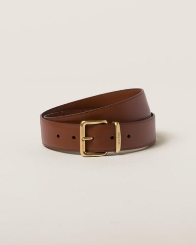 Miu Miu Leather Belt - Brown