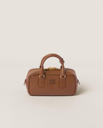 Miu Miu Arcadie Leather Bag - Brown