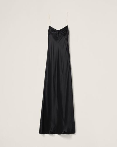 Miu Miu Long Satin Dress - Black