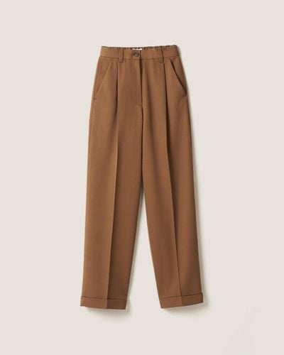 Miu Miu Gabardine Trousers - Brown