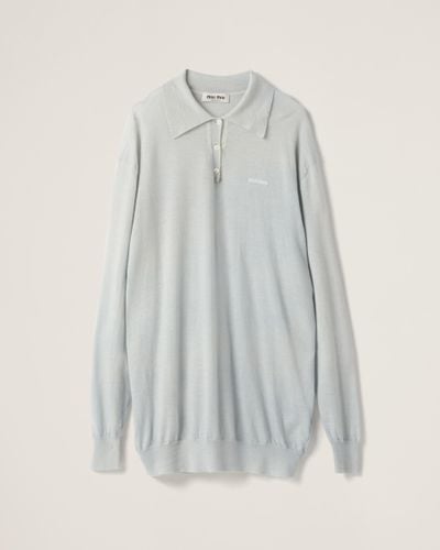 Miu Miu Cashmere Knit Polo Shirt - Grey
