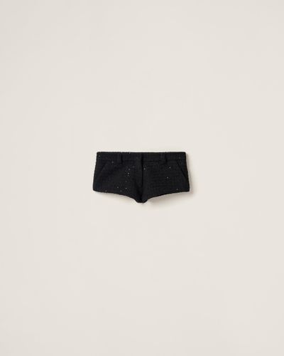 Miu Miu Bouclé Shorts - Black