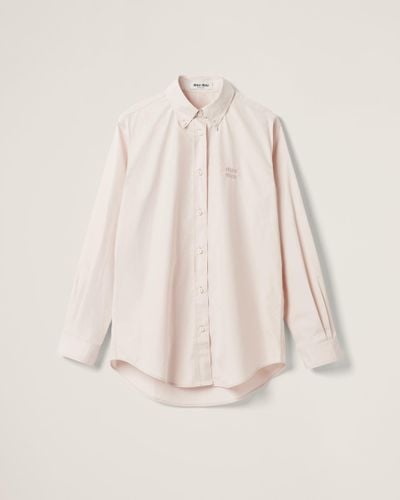 Miu Miu Poplin Shirt - Natural