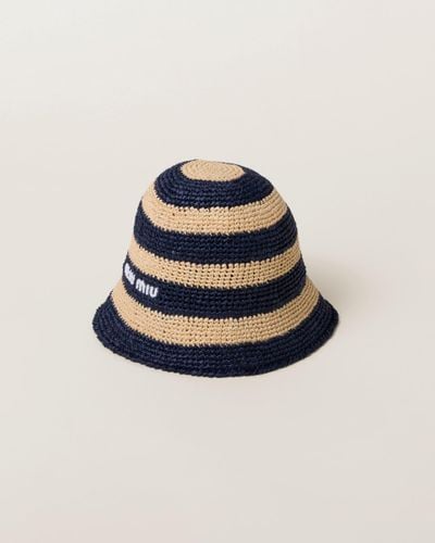 Miu Miu Woven Fabric Hat - Blue