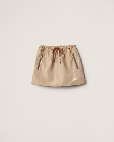Miu Miu Technical Fabric Miniskirt - Natural
