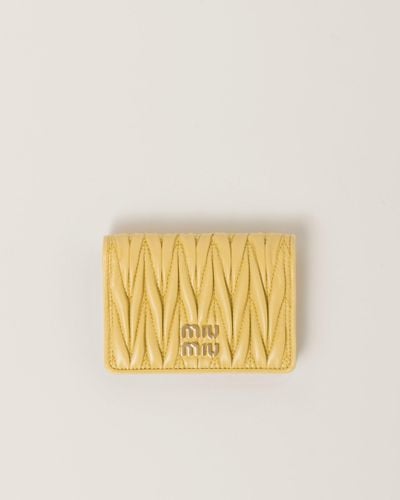 Miu Miu Matelassé Nappa Leather Card Holder - Metallic