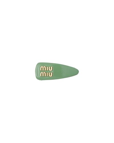 Miu Miu Patent Leather Hair Clip - Green