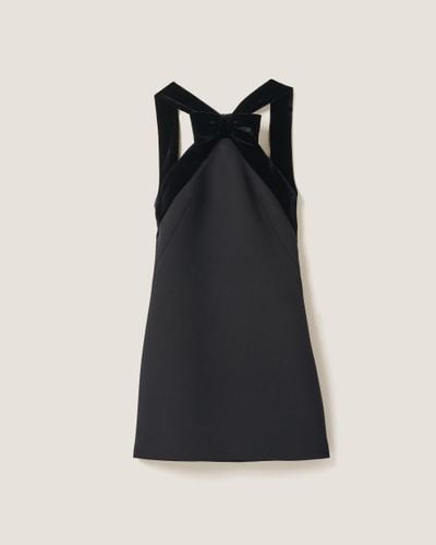 Miu Miu Grain De Poudre Mini-dress - Black