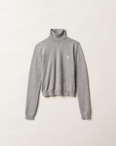 Miu Miu Cashmere And Silk Sweater - Gray