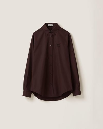 Miu Miu Poplin Shirt - Brown
