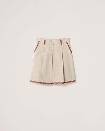 Miu Miu Canvas Skirt - Natural